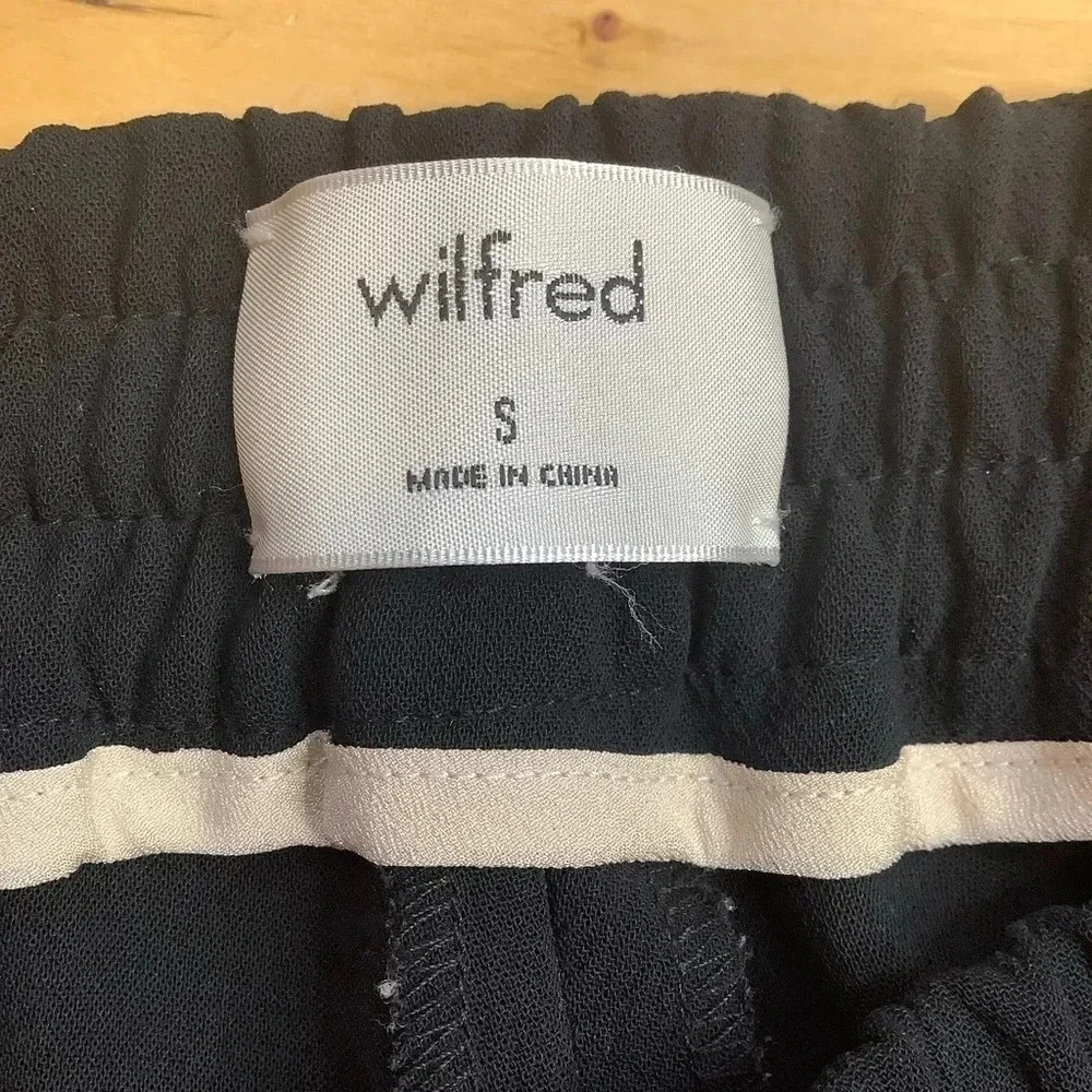 ARITZIA WILFRED Buffon Black Japanese Crepe Side Stripe Joggers S - Picture 10 of 15
